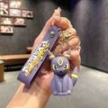 Purple Umbreon Pokémon keychain featuring 3D figure with a branded rubber hand strap - B316-2 Gray-black / Large