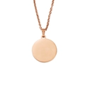 Gros plan détaillé d'un pendentif rond géométrique en or rose poli avec sa chaîne en métal - Or Rose (45+5cm)
