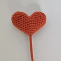 Handmade orange crochet heart bouquet flower gift for friends with knitted yarn texture - Orange Red