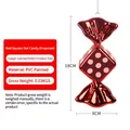 Addobbo natalizio a caramella rossa metallizzata da 18 cm con puntini bianchi - 18cm Rosso Quadrato a Pois / 1 Pezzo