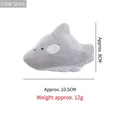 Grey plush shark cat toy with catnip, measures 10.5cm long and weights 12g - Little Shark
