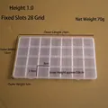 Transparent 28-compartment PP storage box for jewelry beads and small parts 24x13x1cm - Fixed 28 Slots/24x13x1cm