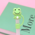 Green cartoon frog silicone straw cover for 10mm tumbler straws, cute and dustproof - Green Frog / 10mm