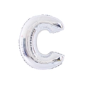 Silver foil alphabet balloon letter C for birthday and wedding party decorations - 32' Silver Chubby Letter Aluminum Foil Balloon (c)