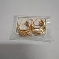 Triple layer gold hoop earrings presented on a classic fashion jewelry display card - 23# Gold Style