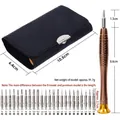 Dettaglio del set cacciaviti di precisione 25 in 1 con punte e custodia in pelle - Set 25-in-1 (Modello Magnetico B)