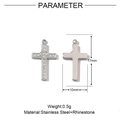 Detailed size parameters of silver stainless steel cross pendant with a rhinestone heart - Silver-Heart Rhinestone Cross