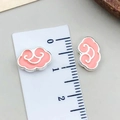 Perle en émail nuage rose avec règle montrant une largeur de 1,5 cm pour bijoux - Grand (22436)