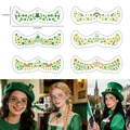 Detailed view of St. Patrick's Day shamrock face tattoos with 6 unique festive designs - 6 Sheets St. Patrick's Shamrock Freckle Stickers Set (QB001-006)