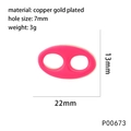 Accessoire maillon nez de porc en cuivre doré rose avec dimensions de 22mm par 13mm - Rose(P00673)