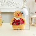 Weihnachts-Lebkuchen-Gnom in rot-schwarzem Karorock, 27cm groß, festliche Dekoration - Lebkuchenfrau-Stil