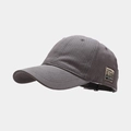Berretto da baseball retrò grigio in cotone con toppa vintage e cinturino regolabile - Grigio