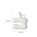Modern white minimalist irregular ceramic vase for home decor, height 19.3cm width 17.6cm - HP1529 Geometric Irregular / White