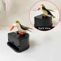 Black and gold bird automatic toothpick dispenser with smart press pickup mechanism - Black Bird Gold Wings