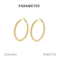 Dettagli macro di orecchini a cerchio intrecciati placcati oro 18K da 42mm di diametro - 42x3mm / Oro (KE112436-KFC)