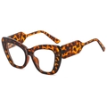 Retro cat-eye glasses with bold tortoiseshell frames and stylish geometric temples - Tortoise Frame Clear Lens