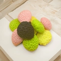 Esponjas de baño de panal suaves en rosa, verde, amarillo y negro para una exfoliación suave - Sin Cuerda / Estilo Aleatorio