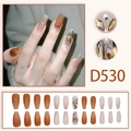 Faux ongles trapèze longs dégradé ambre avec strass brillants coffret 24 pièces - Dégradé Ambre Nude Rose Paillettes Strass Style Cercueil (D530) / 24 Pièces/Ensemble