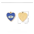Dettaglio pendente cuore occhio di Allah 10x9mm in smalto blu e acciaio inox dorato - VG317 Cuore Occhio del Diavolo Smalto Blu