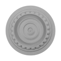 Light grey round ceiling medallion with beaded edge for home decoration in matte finish - Cat Treat Dish Grey