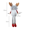 Rudolph reindeer Christmas gnome plush with long striped legs and dimensions 23x13cm - Long Leg Grey