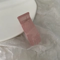 Pink transparent minimalist 5cm small claw clip for ponytail styling and hair fixing - Jelly Pink
