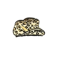 Cute cowboy hat hair claw clip featuring a stylish brown leopard print pattern - Cowboy Hat Style Claw / Yellow Hat