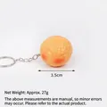 Realistic 3.5cm fried fish ball keychain with orange texture and metal chain - 3.5cm Takoyaki - Keychain Style