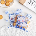 Cute blue cartoon bear ziplock bag for candy and cookies with a transparent finish - Full of Luck / 13.5 x 13.5cm