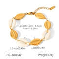 Gedetailleerde maten van de gouden schelparmband met 18cm ketting en K18-kwaliteitsmerk - Witte Schelp Gouden Ketting Stijl (HC-B20342)
