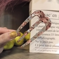 U-shaped hair pin in elegant pink tortoiseshell acetate for modern hair styling - Tortoise 3-Prong / Floral Green 3-Prong Hair Fork
