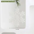 Champagne glitter snowflake ornament 21cm hanging from a green pine branch - Champagne Large Snowflake