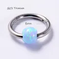 G23 titanium industrial barbell with 8mm inner diameter and light blue opal bead - G23 Titanium/1.2x8mm / Light Blue