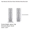 925 Sterling Silver Moissanite double row hoop earrings in 18K white gold plating - 3.0mm / 925 Sterling Silver Moissanite Earrings (2.0mm)