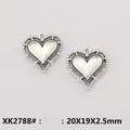 DIY alloy heart pendant XK2788 in vintage silver finish for jewelry making 20x19mm - XK2788# (Multi-Heart Hollow Charms)