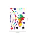 Tatouages temporaires graffiti colorés avec étoiles et cœurs pour maquillage de sport - Style Graffiti Artistique 8 (HFT-008) / 14.5*21CM