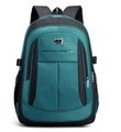 Green and black sport backpack with S sport metal logo and multi-compartment design - 9008 Green