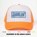 Casquette trucker contrastée avec imprimé DARLIN et filet orange en six couleurs - Taille unique / Orange
