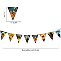 Detail view of Halloween paper bunting with pumpkin and ghost icons, 3.5M length - WQWS-LQ01-Multicolor Triangle Flags