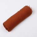Sciarpa lunga in cotone e lino stropicciato arancione scuro con bordi sfrangiati - Rosso Ruggine N. 87
