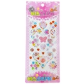 DIY colorful heart and butterfly 3D gemstone sticker set with pink cartoon backing - Big Heart Butterfly