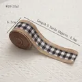 Ruban de jute de 6,3 cm à carreaux noirs et blancs pour nœuds de Noël DIY - #10 (Plaid Noir & Blanc Jute-6.3cm)