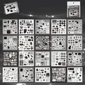 Black and white vintage deco sticker book for scrapbooking with 20 sheets - Lazy Time