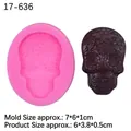 Molde de silicona de calavera rosa con relieve floral detallado para chocolate - Calavera (Estilo 1) / Rosa