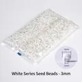 3mm white glass seed beads for DIY jewelry making in bulk packaging - White Tones Mixed 3mm