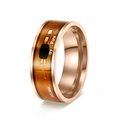 Anello intelligente NFC con chip NTAG213 in oro rosa e motivo a circuito stampato - US 9 / Oro rosa