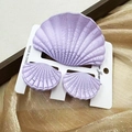 Purple shell hair claw set with vintage crackle texture on elegant display card - Large And Small Claw Clips Combination / Lilac Purple Shell Style