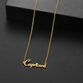 Minimalist gold stainless steel Capricorn zodiac letter pendant necklace for women - Capricorn Gold