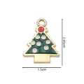 Green Christmas tree enamel alloy pendant charm with gold trim 2.05cm x 1.5cm - 2337 Green Christmas Tree