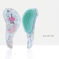 Blue detangling hairbrush with Eiffel Tower pattern and colorful foam beads inside - Large Blue Eiffel Tower